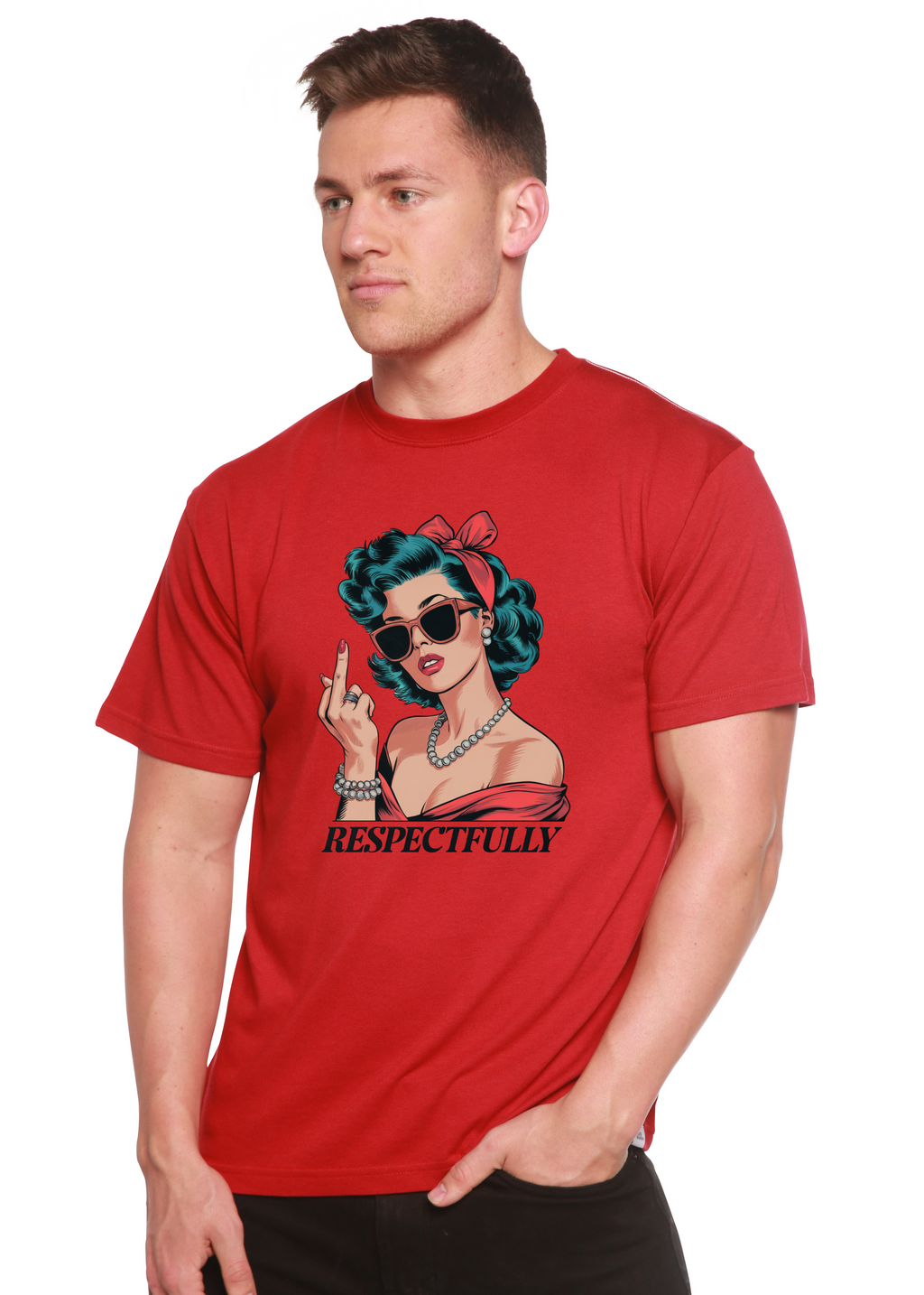 Respectfully Middle Finger Unisex Bamboo/Cotton Graphic T-Shirt