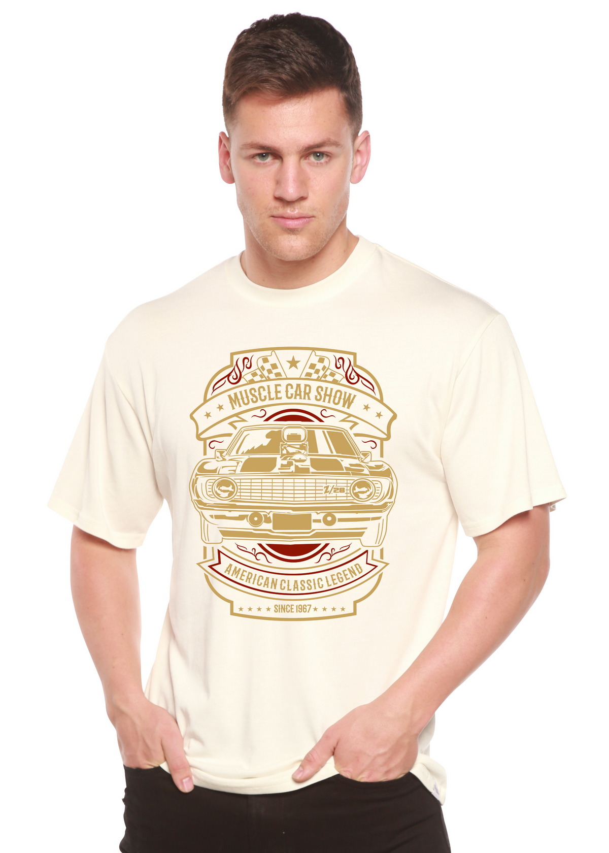 Muscle Car Show Spun Bamboo® Men's Bamboo Viscose/Organic Cotton Short Sleeve Graphic T-Shirt