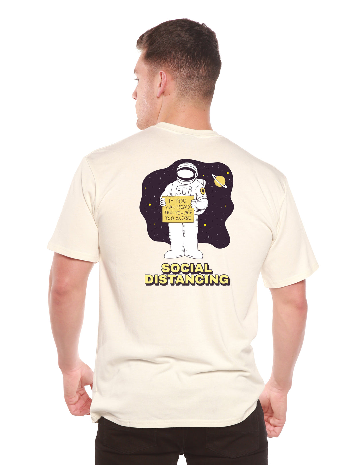 Social Distancing Men's Bamboo Short Sleeve Printed T-Shirt