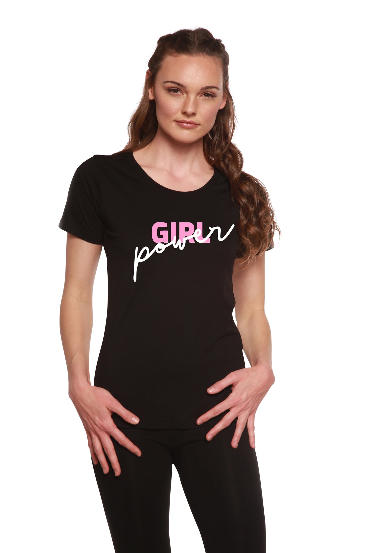 Girl Power Printed Women's Bamboo/Cotton Short Sleeve Scoop Neck T-Shirt