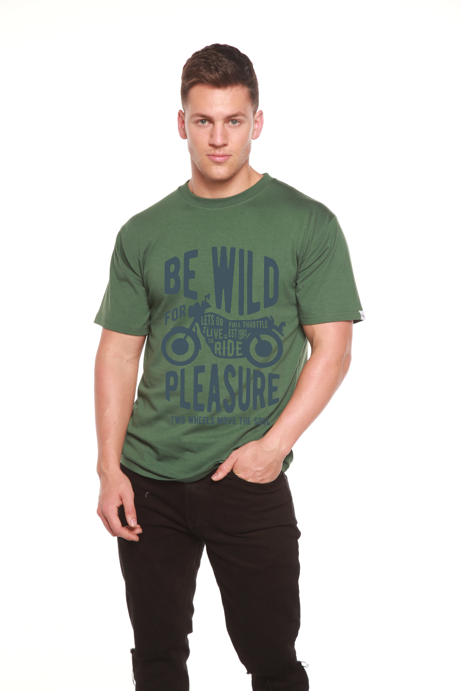 Be Wild Men's Bamboo Viscose/Organic Cotton Short Sleeve Graphic T-Shirt