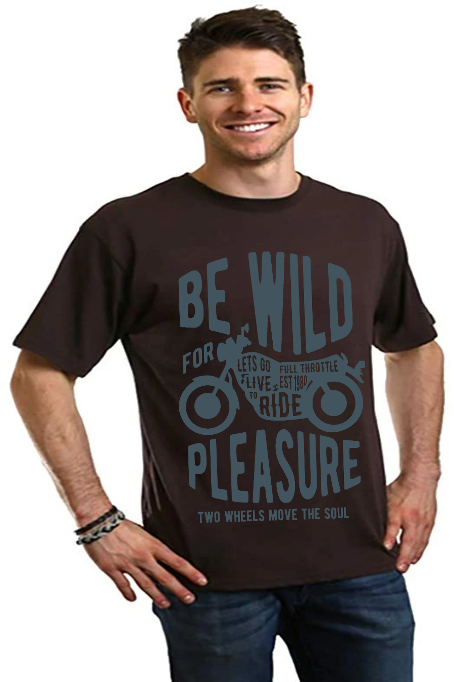 Be Wild Men's Bamboo Viscose/Organic Cotton Short Sleeve Graphic T-Shirt