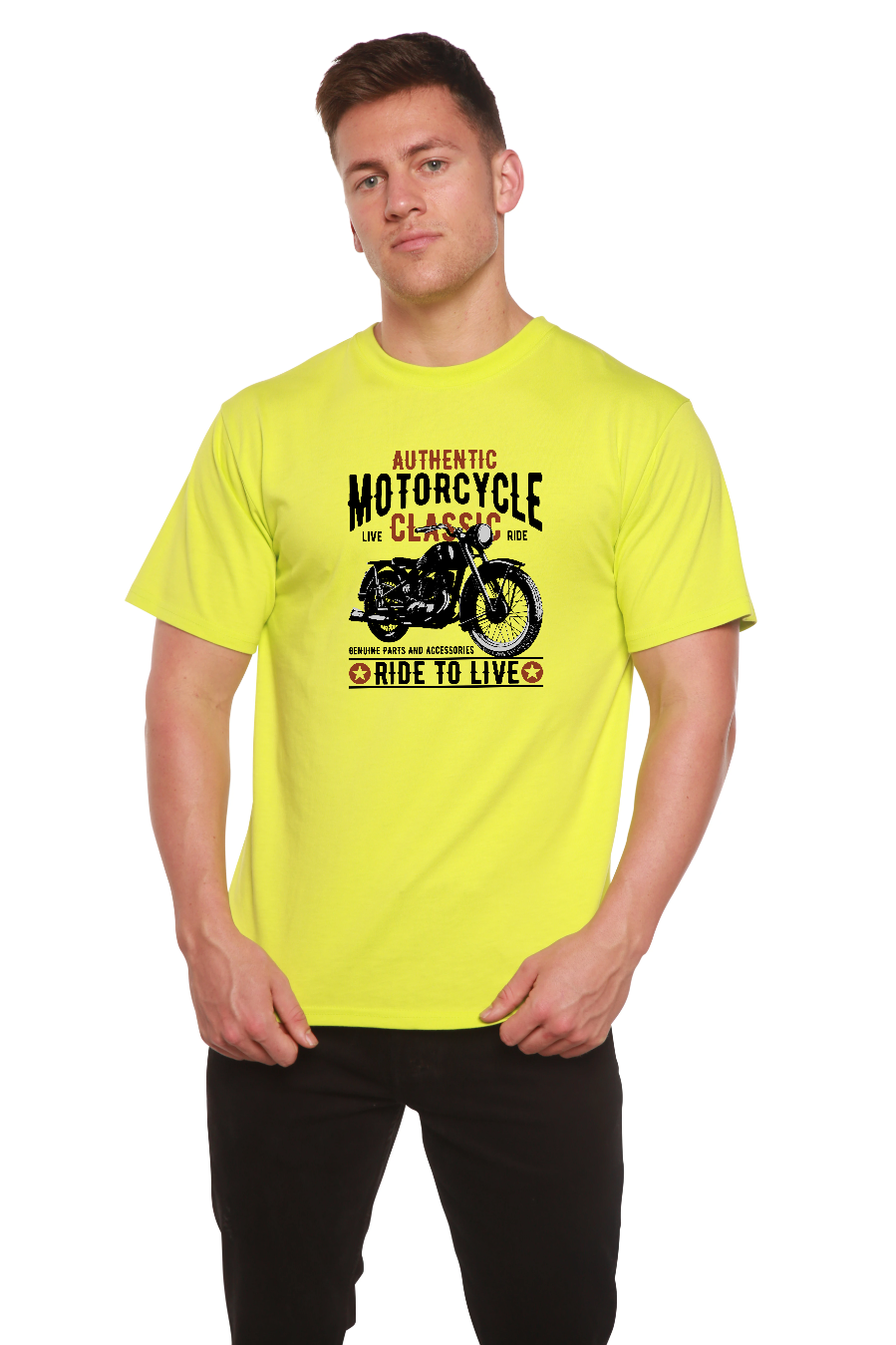 Motorcycle Classic Men's Bamboo Viscose/Organic Cotton Short Sleeve Graphic T-Shirt